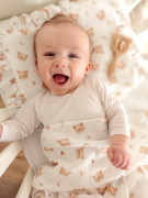 Mušelínová letná sada vankúš s volánikmi Macko Infantilo