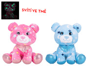 Medvedík plyšový 20 cm sediaci so šatkou svietiacou v tme 0 m+