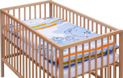 Detská postieľka prírodná s kompletnou výbavou 120 x 60 cm Koty Scarlett