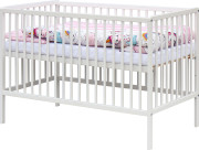 Detská postieľka s kompletnou výbavou 120 x 60 cm biela Oniko Scarlett