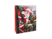 Vianočná darčeková taška s glitrami 18 x 23 x 8 cm Santa 2