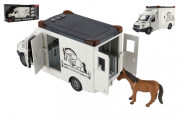 Auto prepravník zvierat 28 cm s koňom na zotrvačník so svetlom so zvukom