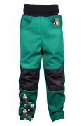 Softshellové nohavice detské Medvede tyrkysové Wamu