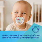 Cumlík svietiaci silikónový symetrický Love Mum & Dad 0 - 6 m, 2 ks Canpol babies