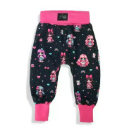 Detské tepláky s vysokým pásom Bábika - tmavo modrá Esito