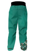 Softshellové nohavice detské Medvede tyrkysové Wamu