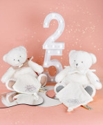 Darčeková sada Plyšový medvedík s dečkou 30 cm sivý Doudou