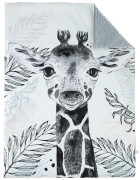 Luxusná deka minky Žirafa - 73 x 98 cm šedá Esito