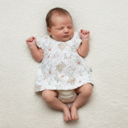 Dojčenské body/šaty krátky rukáv mušelín Mačičky Baby Service