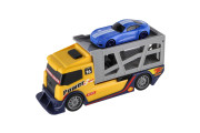 Auto kamión prepravník + plastové auto 15 cm na voľný chod