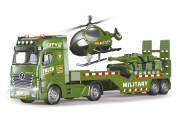 Auto ťahač vojenský 55 cm a helikoptéra s efektmi set