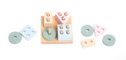 Triedime tvary IV - drevená skladačka 17 dielov Pastel Cubika