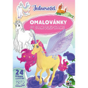 Omaľovánky A4 so samolepkami Jednorožce