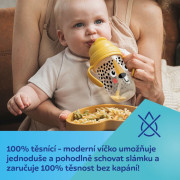Hrnček nevylievací so slamkou a závažím BabiesBoo 270 ml Gepard Canpol babies