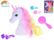 Unicorn česacia hlava 20 cm s doplnkami