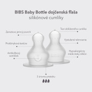 Silikónové cumlíky na dojčenskú fľašu Bibs