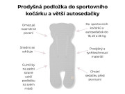 Priedušná podložka proti poteniu do športového kočíka a väčších autosedačiek Sleepee