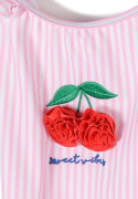 Dievčenské plavky jednodielne ružové s čerešňami Minoti