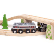 Dlhý vagónik s uhlím + 2 koľaje Bigjigs Rail