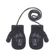 Pletené zimné rukavice so šnúrkou sobík 9 - 12 mesiacov