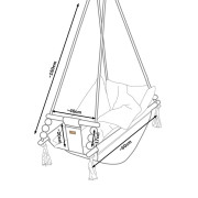 Hojdačka pre deti s bezpečnostnými pásmi a perinkou black light pink