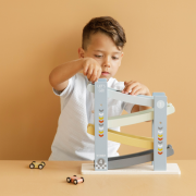 Závodná dráha s autíčkami drevená Blue Little Dutch