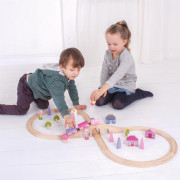 Drevená vláčikodráha osmička pre princezné 40 dielov Bigjigs Rail