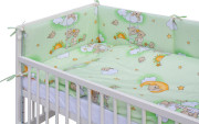 Detská postieľka s kompletnou výbavou 120 x 60 cm, mráčik zelená Scarlett