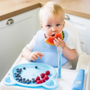 Lyžička silikónová s obalom 6 m+ Babyono