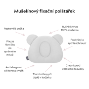 Mušelínový fixačný vankúš Sleepee Nature krémový