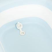 Detská skladacia cestovná vanička s odtokom šedomodrá