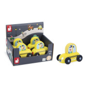 Drevené auto na tlačenie Cross roads Janod Taxi žlté