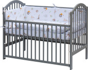 Detská postieľka s kompletnou výbavou 120 x 60 cm šedá Gona Scarlett