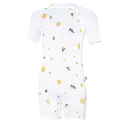 Overal tenký krátky Tlač Outlast® UPF 50+ biela čmeliaci Little Angel