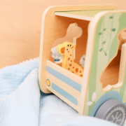 Drevená vkladačka Zvieratká Safari auto 9 ks Tooky Toy