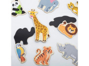Drevené magnety 20 ks divé zvieratká Viga