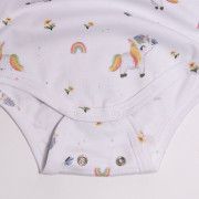 Rastúce bodyčko pre bábätká s krátkym rukávom Unicorn biele Esito
