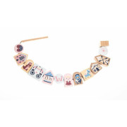 Navliekacia rozprávka - navliekací set - 13 drevených dielov a 8 predlôh Cubika