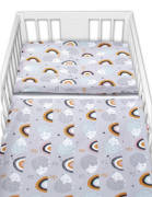 3-dielna sada Mantinel s obliečkami Ježko a dúha šedej Baby Nellys