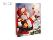 Vianočná darčeková taška s glitrami 32 x 26 x 10 cm Santa 8
