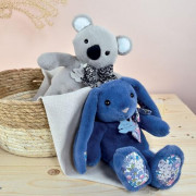 Doudou Histoire d´Ours Plyšový kamarát modrý zajačik 25 cm