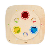 Drevený nástenný panel - farebné kruhy Viga