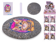 Kamienok so samolepkou mačičky