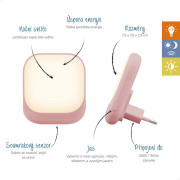 Socket nočné svetlo do zásuvky so senzorom súmraku Zazu