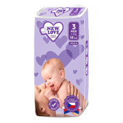 Detské jednorazové plienky New Love Premium comfort 3 MIDI 4-9 kg 48 ks