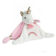 Darčeková sada - plyšový muchláčik jednorožec ružový 20 cm Doudou