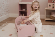 Postieľka pre bábiky drevená s perinkou Pink Little Dutch