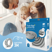 Ochranná páska penová šedá na ochranu hrán a rohov skleneného nábytku 1 ks (2 m) Sipo