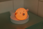 LED silikónová nočná lampička dotyková Rgb Puffer Fish, modrá Mary's