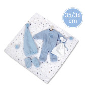 Obleček pre bábiku bábätko New born veľkosti 35-36 cm Llorens 5dielny modrý